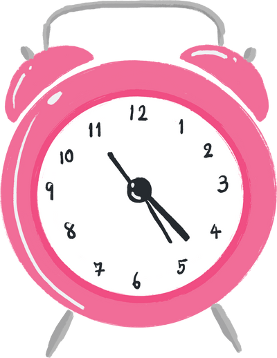 cute pink alarm clock